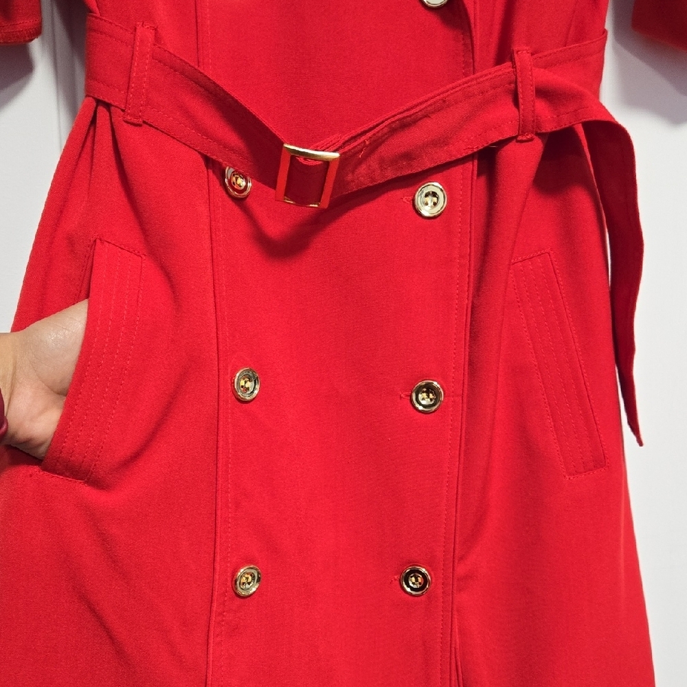 Sharagano Double Breasted Trench Dress NWOT - Picture 7 of 13